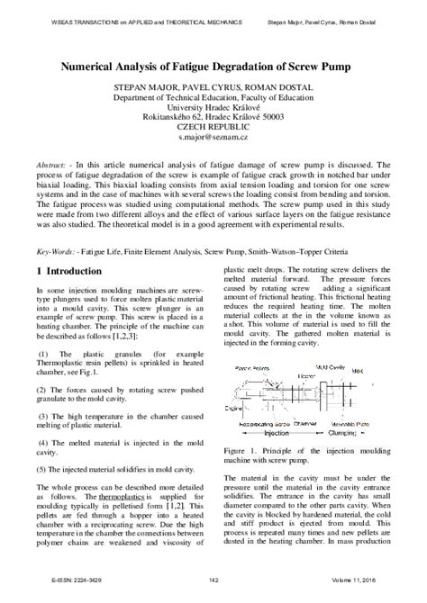 case study about screw pump breakdown|(PDF) Fatigue Degradation Analysis of Screw Pumps .